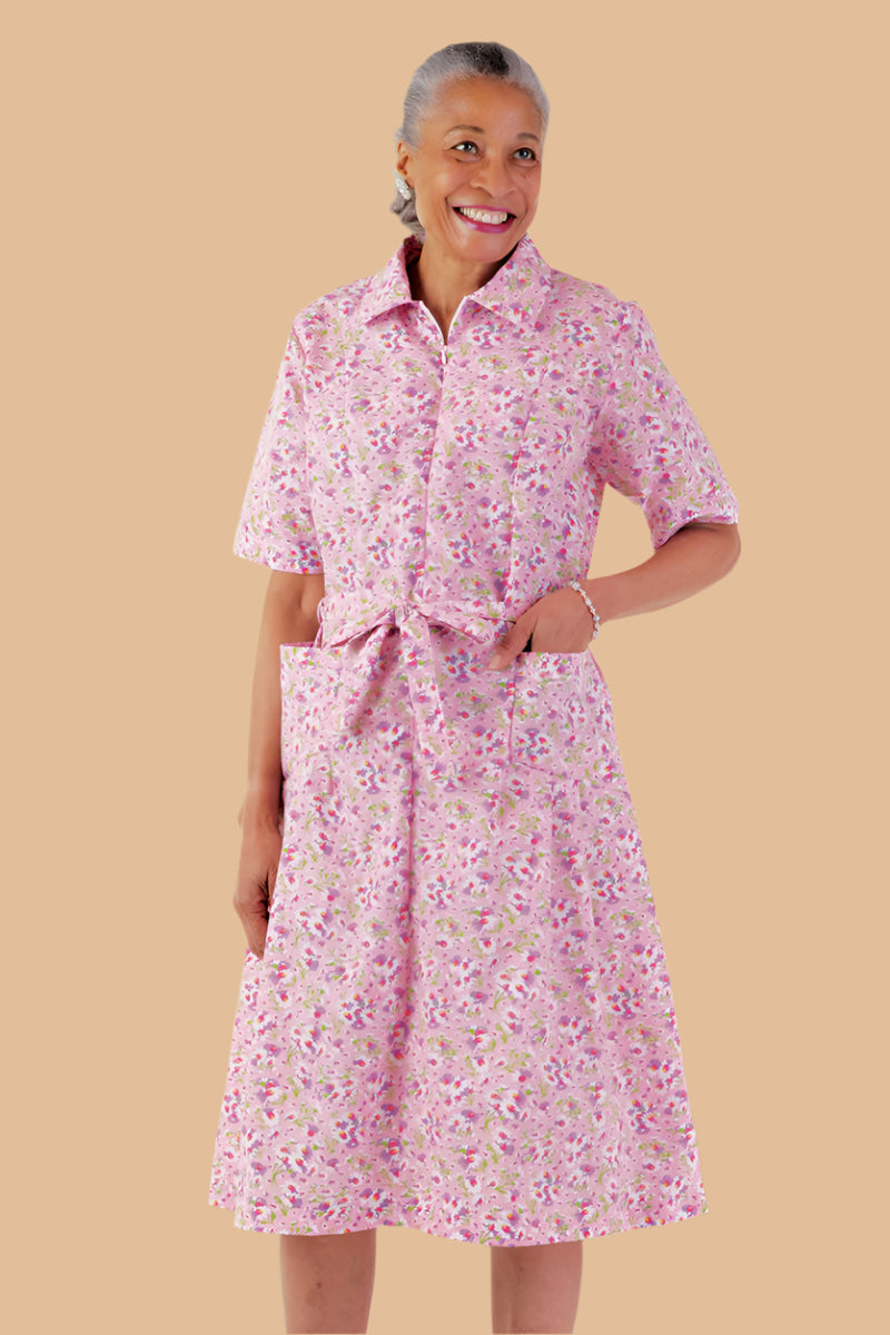 Short Sleeve Cotton/Poly House Dress for women by Buck & Buck in Pink, and available in different sizes. This dresses & skirts item is part of our dresses collection.