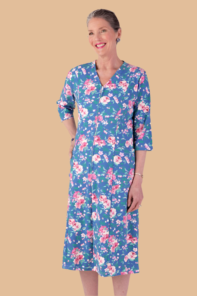 Floral Zip-Front Knit Dress for women by Buck & Buck in Royal, and available in different sizes. This dresses & skirts item is part of our dresses collection.