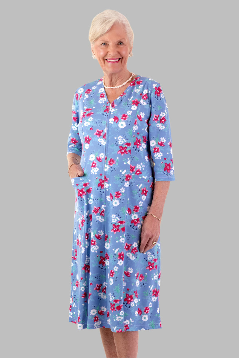 Floral Zip-Front Knit Dress for women by Buck & Buck in Royal, and available in different sizes. This dresses & skirts item is part of our dresses collection.