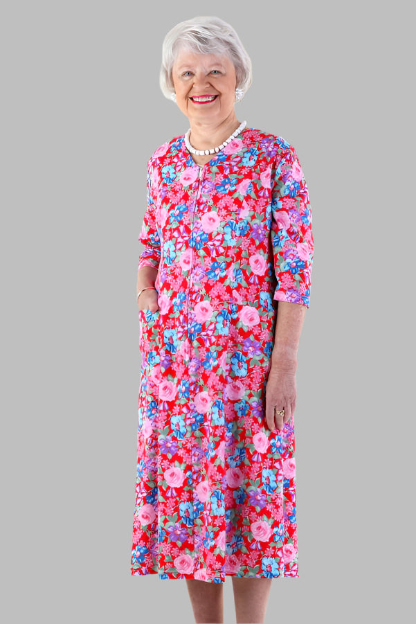 Floral Zip-Front Knit Dress for women by Buck & Buck, and available in different sizes. This dresses & skirts item is part of our dresses collection.