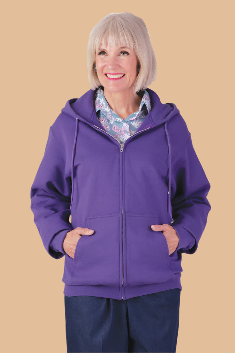 Women's Hooded Zip-Front Sweatshirt by Buck & Buck, and available in different sizes. This tops item is part of our hoodies collection.