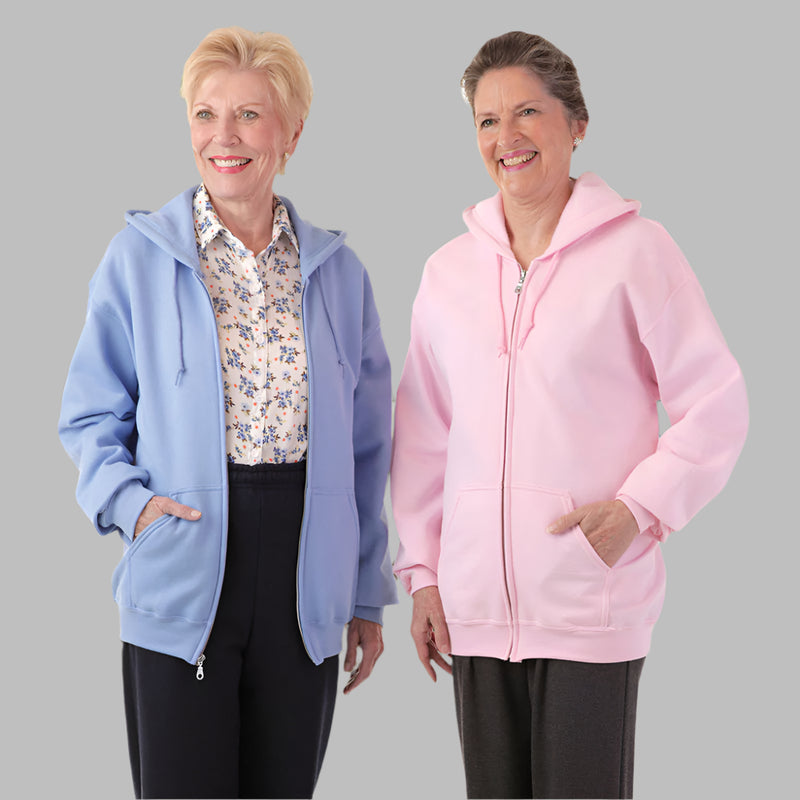 Women's Hooded Zip-Front Sweatshirt by Buck & Buck in Red, and available in different sizes. This tops item is part of our hoodies collection.