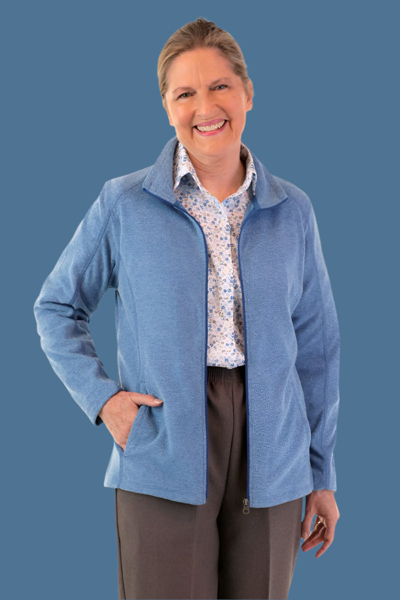 Micro Fleece Cardigan for women by Buck & Buck in Blue, and available in different sizes. This tops item is part of our cardigans collection.