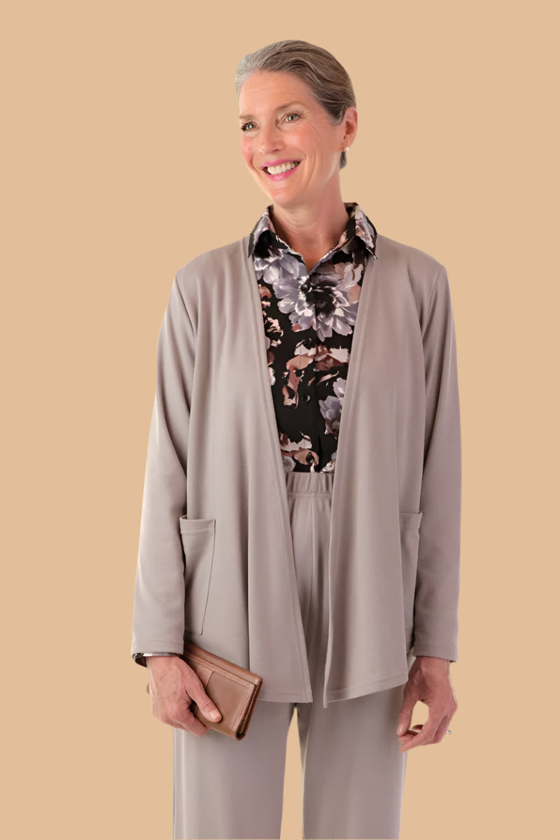 Fly-Away Cardigan for women by Buck & Buck in Tan/Beige, and available in different sizes. This tops item is part of our cardigans collection.