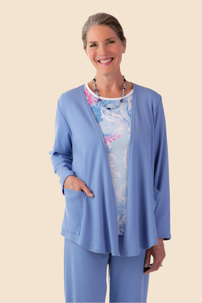 Fly-Away Cardigan for women by Buck & Buck in Blue, and available in different sizes. This tops item is part of our cardigans collection.