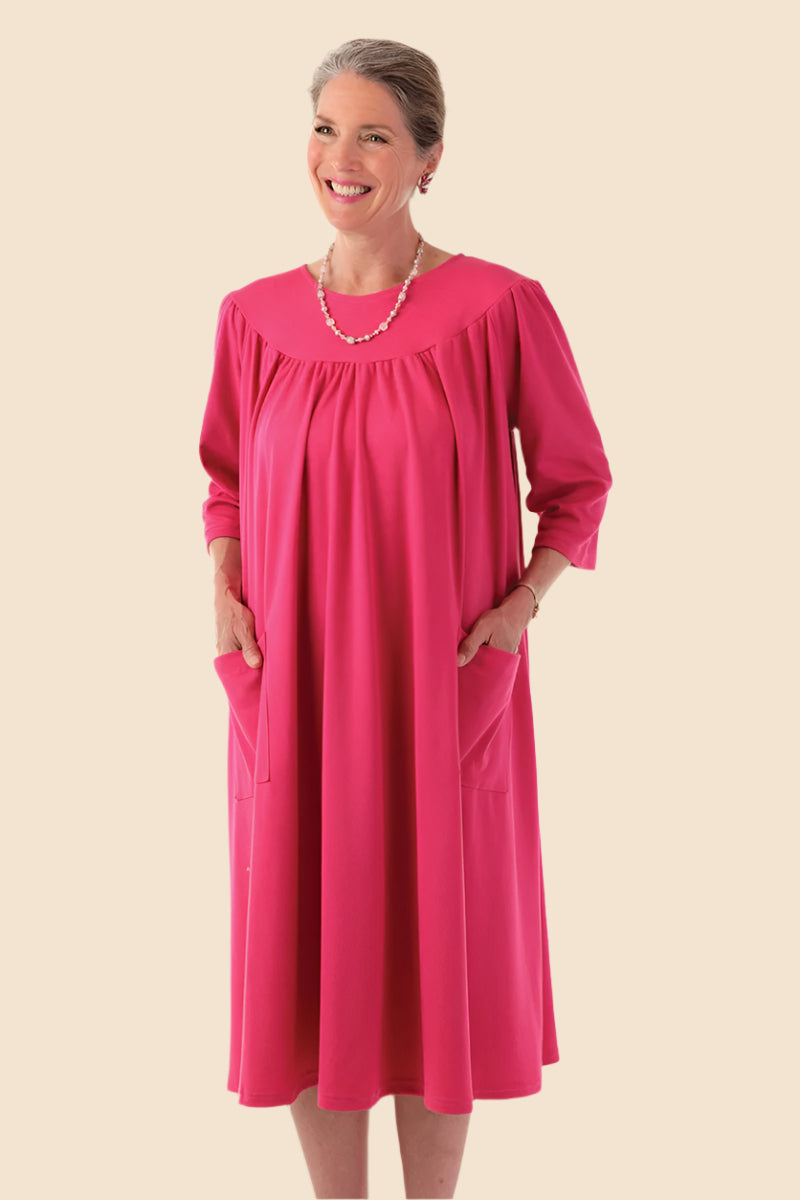 Solid Knit Float Dress for women by Buck & Buck in Fuchsia, and available only in a one-size option. This dresses & skirts item is part of our dresses collection.