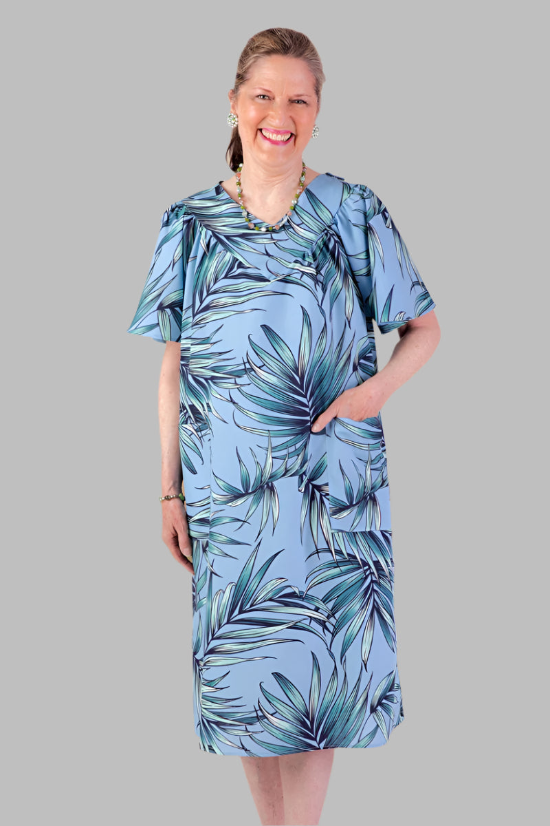 Hawaiian Print Muu Muu for women by Buck & Buck in Turquoise, and available in different sizes. This dresses & skirts item is part of our dresses collection.