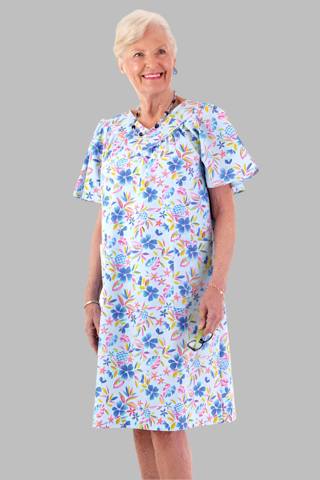 Hawaiian Print Muu Muu for women by Buck & Buck in Turquoise, and available in different sizes. This dresses & skirts item is part of our dresses collection.