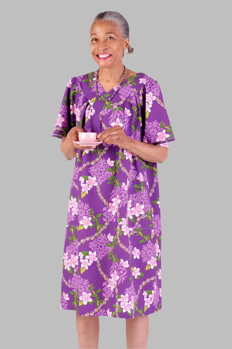 Hawaiian Print Muu Muu for women by Buck & Buck in Purple, and available in different sizes. This dresses & skirts item is part of our dresses collection.
