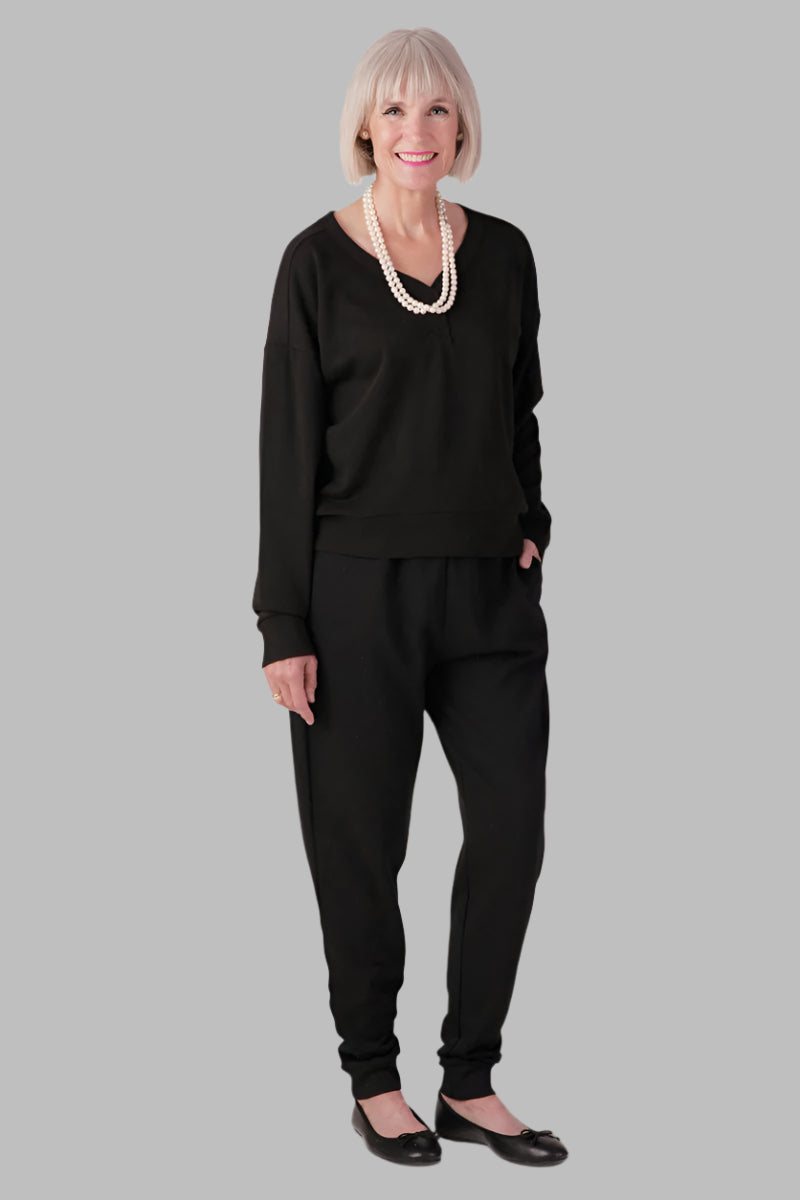 V-Neck Sweatshirt for women by Buck & Buck in Black, and available in different sizes. This tops item is part of our sweatshirts collection.