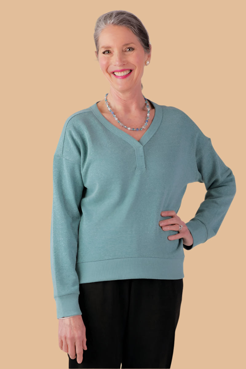 V-Neck Sweatshirt for women by Buck & Buck, and available in different sizes. This tops item is part of our sweatshirts collection.