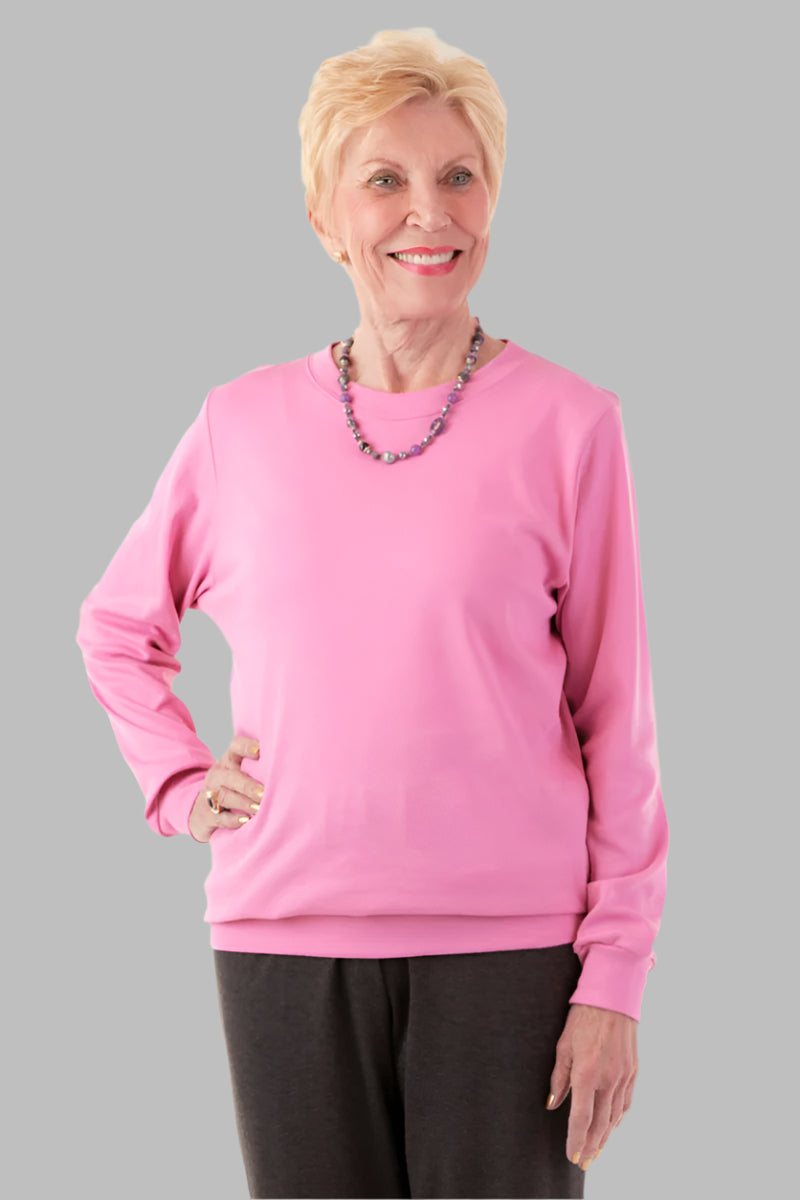 Women's Long Sleeve Banded Bottom Top by Buck & Buck in Rose, and available in different sizes. This tops item is part of our blouses collection.