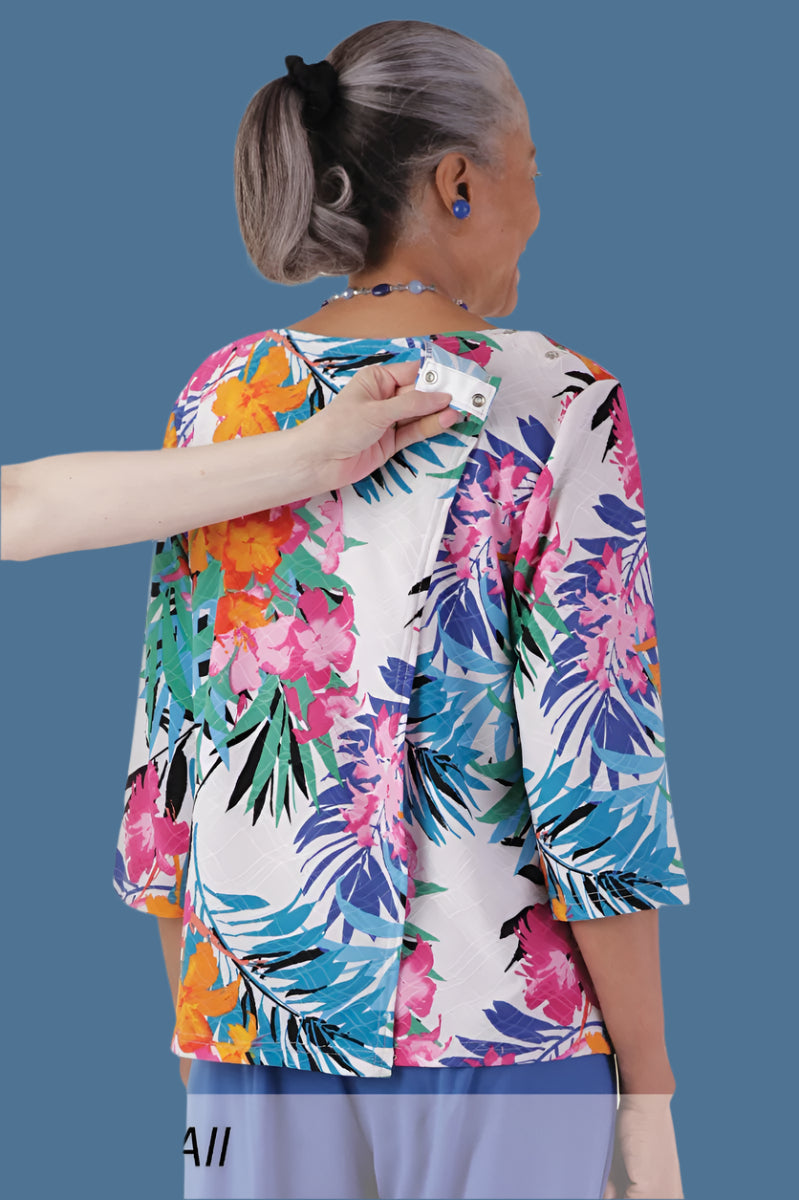 Poly Wrap Back Round Neck Blouse for women by Buck & Buck, and available in different sizes. This tops item is part of our blouses collection.