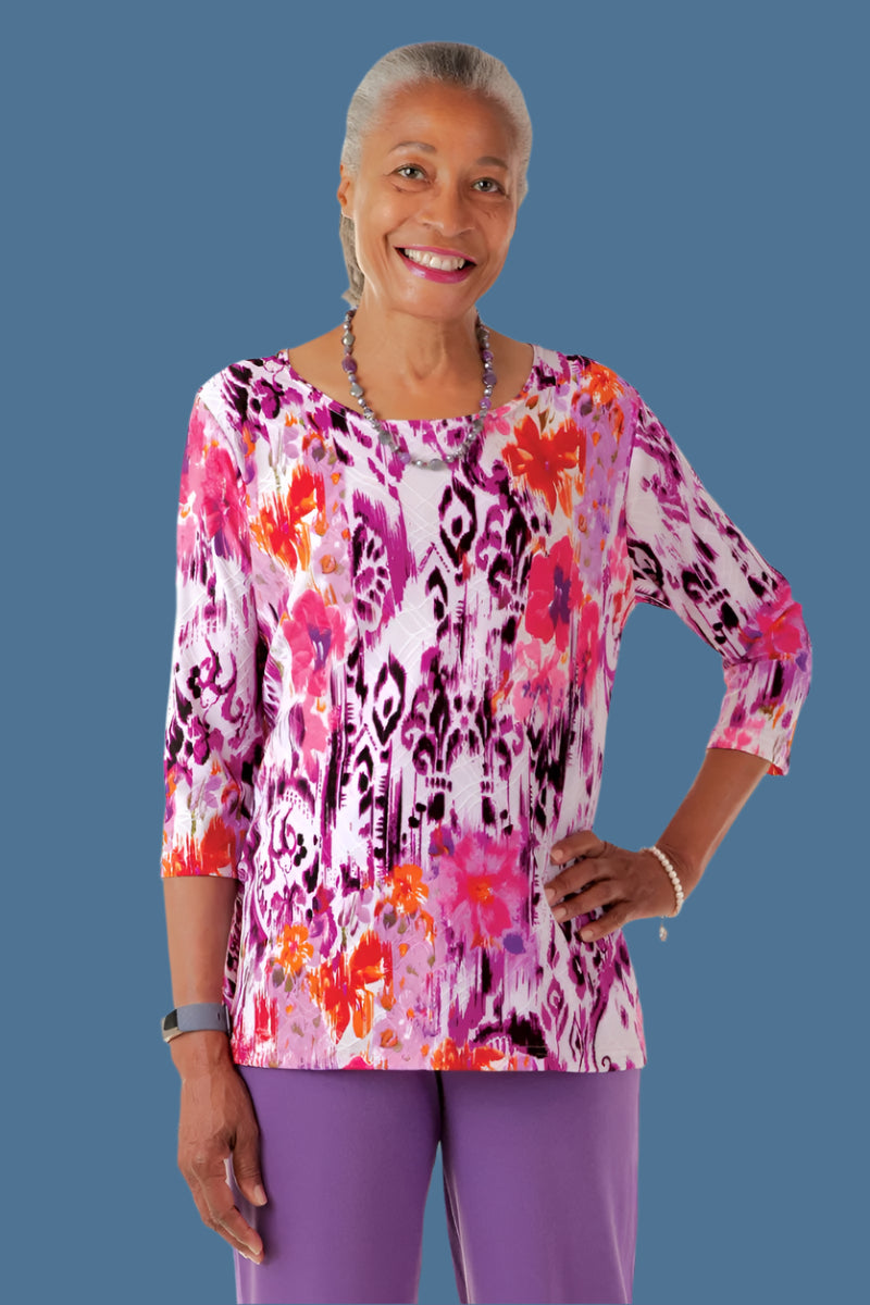 Poly Wrap Back Round Neck Blouse for women by Buck & Buck, and available in different sizes. This tops item is part of our blouses collection.