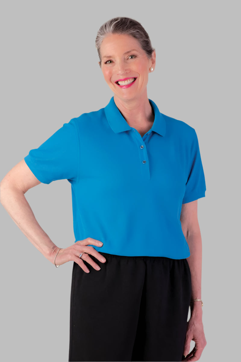 Women's Polo Shirt by Buck & Buck, and available in different sizes. This tops item is part of our polos collection.