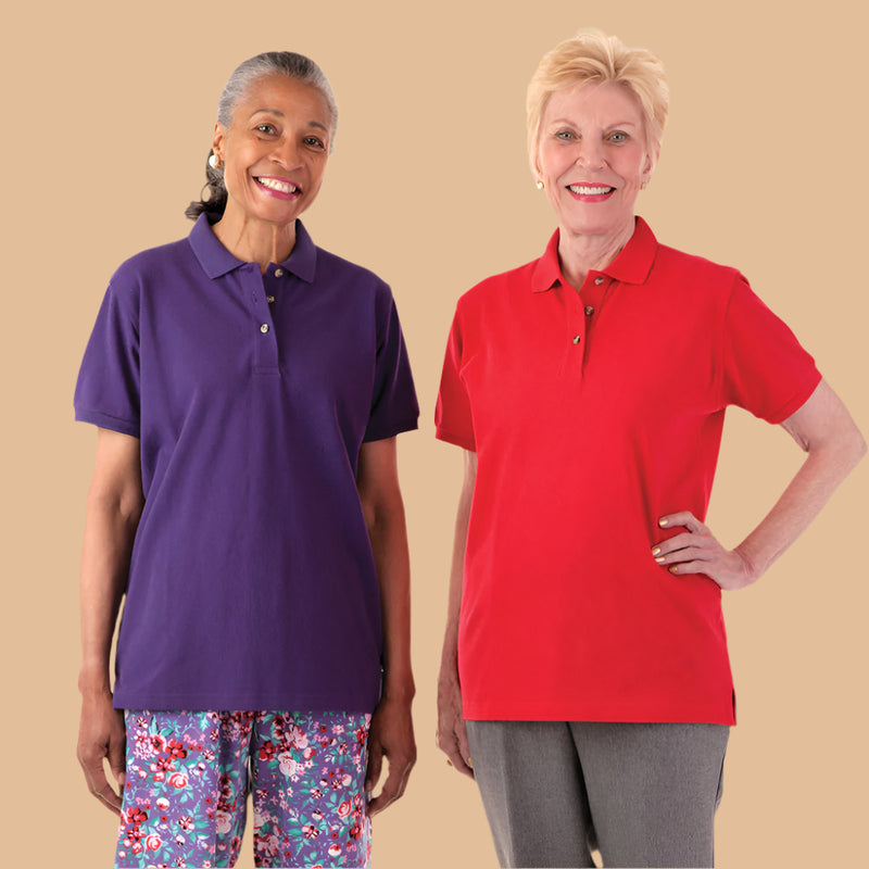 Women's Polo Shirt by Buck & Buck in Red, and available in different sizes. This tops item is part of our polos collection.