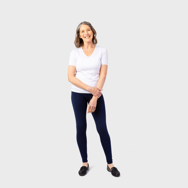 The Women's Cuddl Duds High Waist Leggings in black and available in different sizes. These leggings are part of our women's pajamas collection.