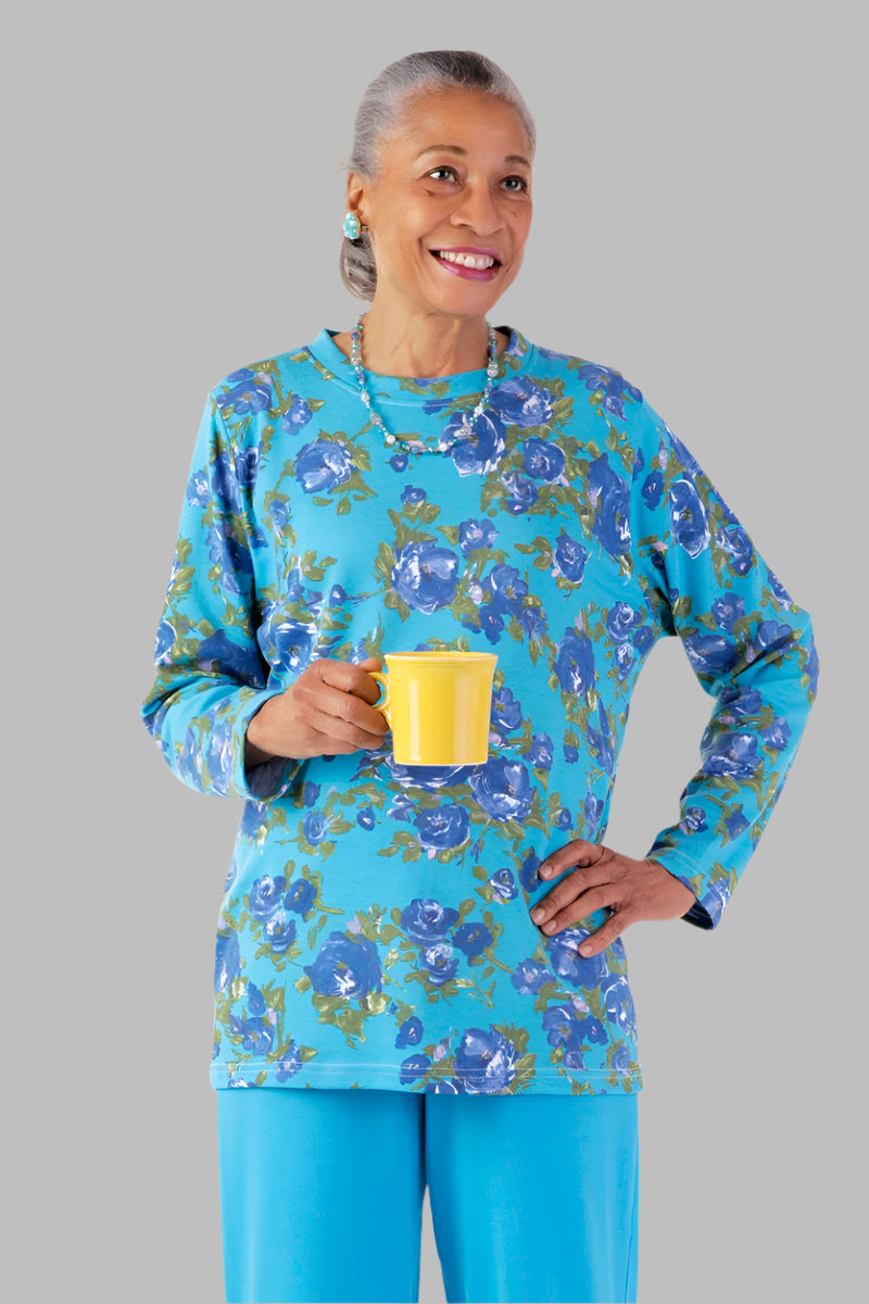 Long Sleeve Wrap Back Printed Knit Top for women by Buck & Buck, and available in different sizes. This tops item is part of our tunics collection.
