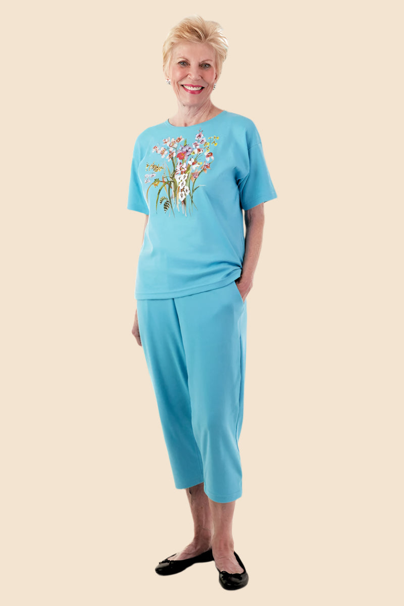 Knit Capri Set for women by Buck & Buck, and available in different sizes. This one-piece garments item is part of our outfit sets collection.