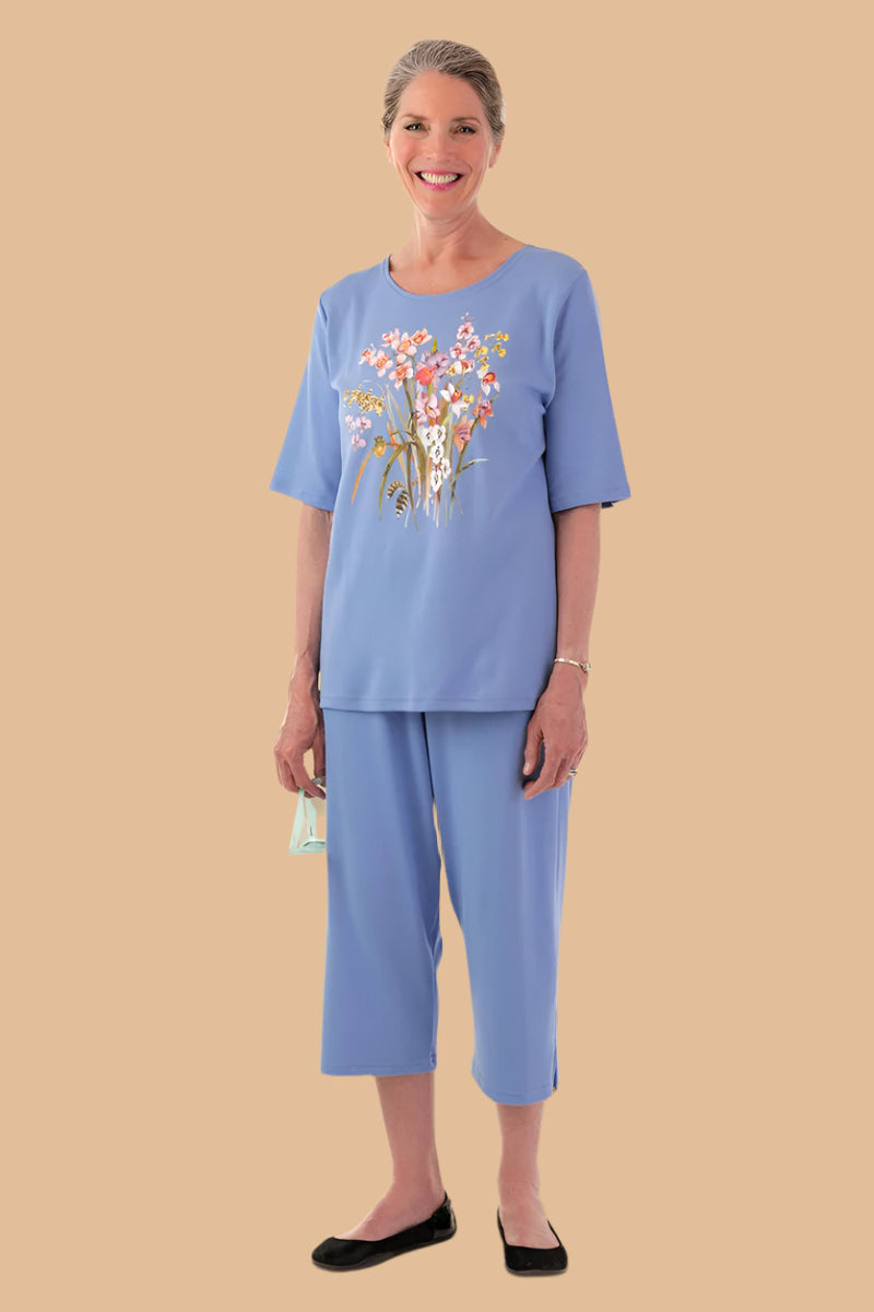 Knit Capri Set for women by Buck & Buck in Royal, and available in different sizes. This one-piece garments item is part of our outfit sets collection.