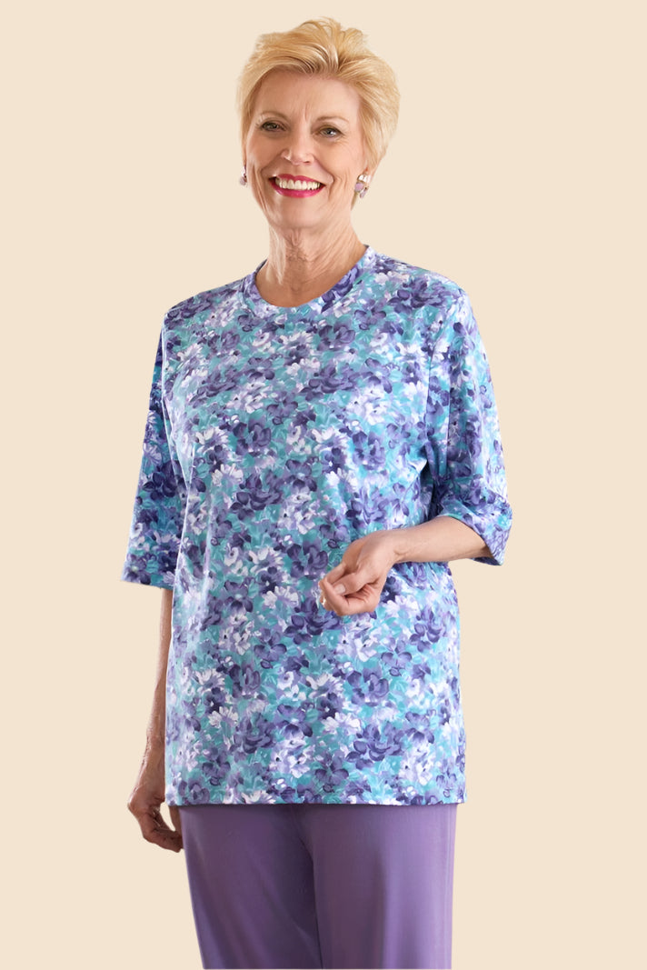 Short Sleeve Printed Knit Top for women by Buck & Buck, and available in different sizes. This tops item is part of our tunics collection.