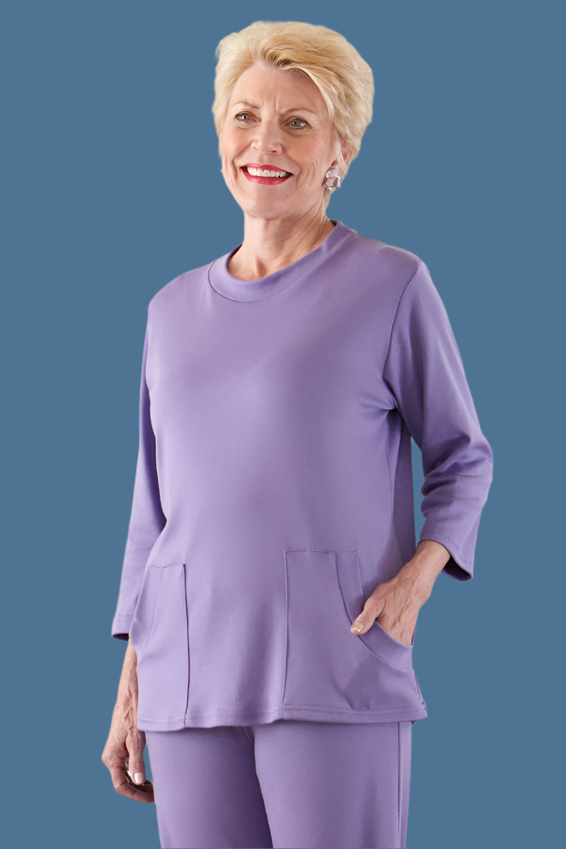 Solid Knit Top With Pockets for women by Buck & Buck, and available in different sizes. This tops item is part of our blouses collection.