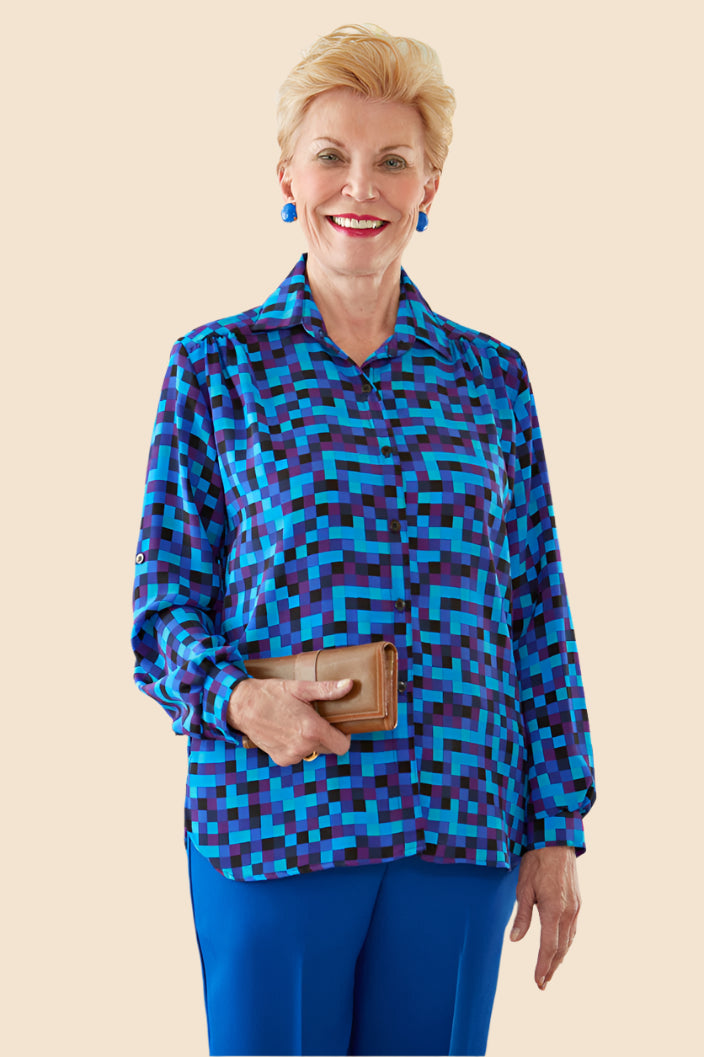 Polyester Roll Sleeve Blouse for women by Buck & Buck in Pink, and available in different sizes. This tops item is part of our blouses collection.