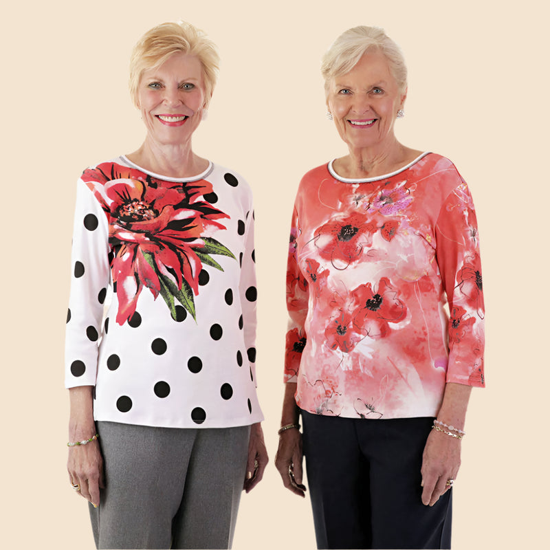 Block Print Knit Top for women by Buck & Buck, and available in different sizes. This tops item is part of our t-shirts collection.