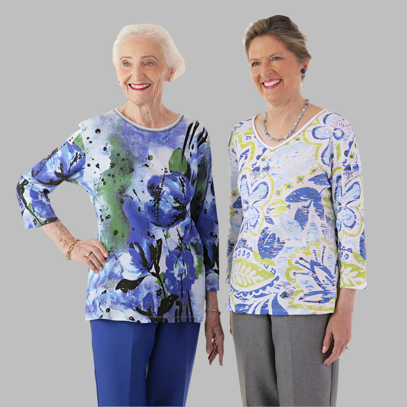 Block Print Knit Top for women by Buck & Buck, and available in different sizes. This tops item is part of our t-shirts collection.