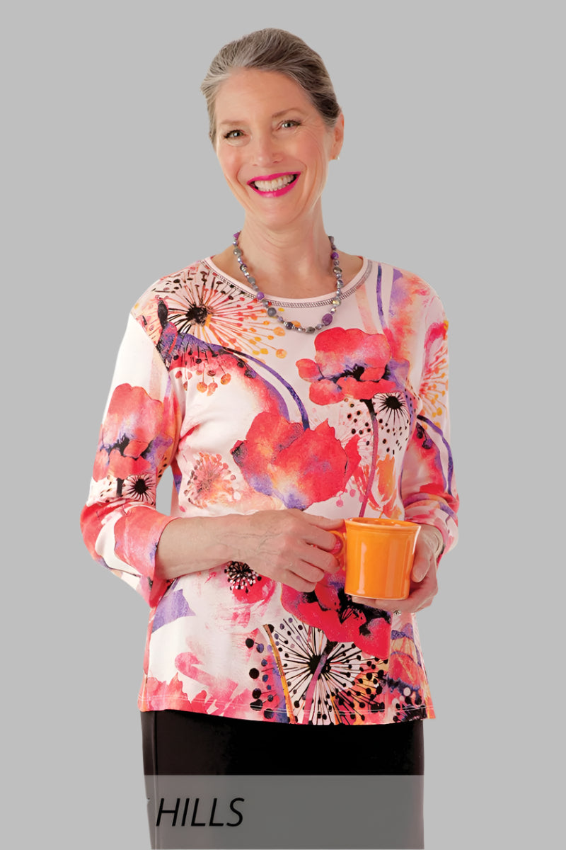 Block Print Knit Top for women by Buck & Buck, and available in different sizes. This tops item is part of our t-shirts collection.