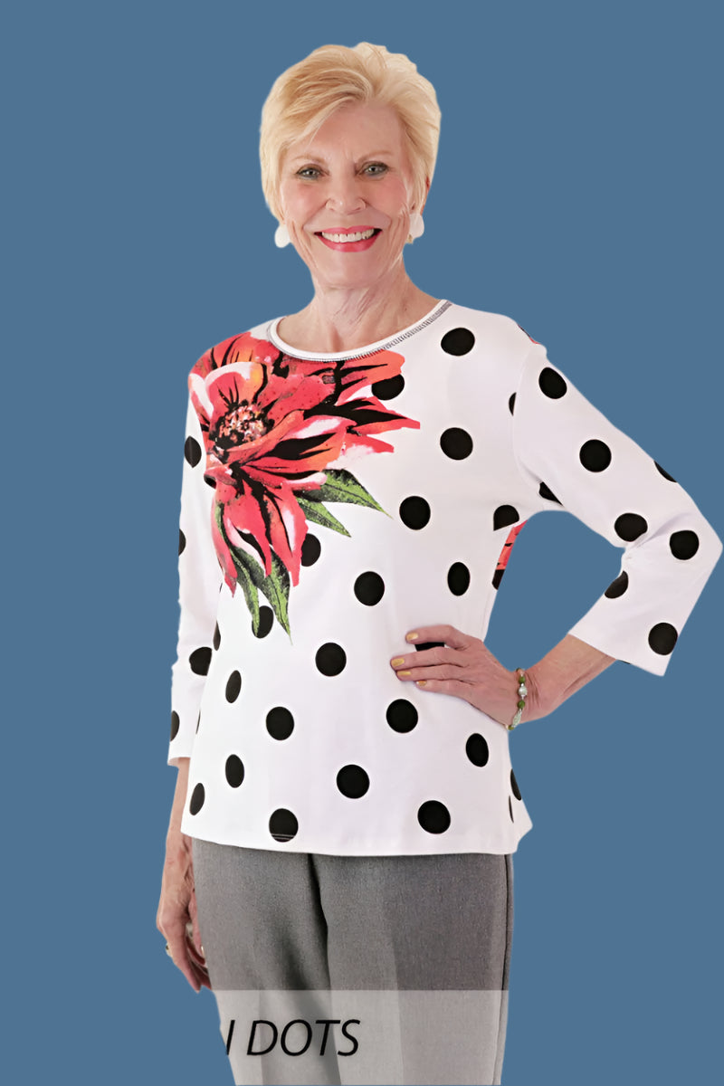 Block Print Knit Top for women by Buck & Buck, and available in different sizes. This tops item is part of our t-shirts collection.