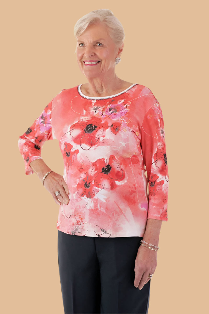 Block Print Knit Top for women by Buck & Buck in Black, and available in different sizes. This tops item is part of our t-shirts collection.