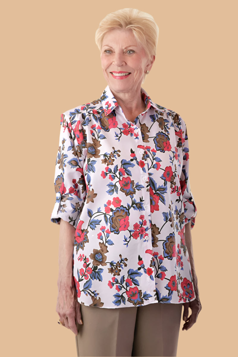Cotton/Poly Roll Sleeve Blouse With VELCRO® Fasteners for women by Buck & Buck, and available in different sizes. This tops item is part of our blouses collection.