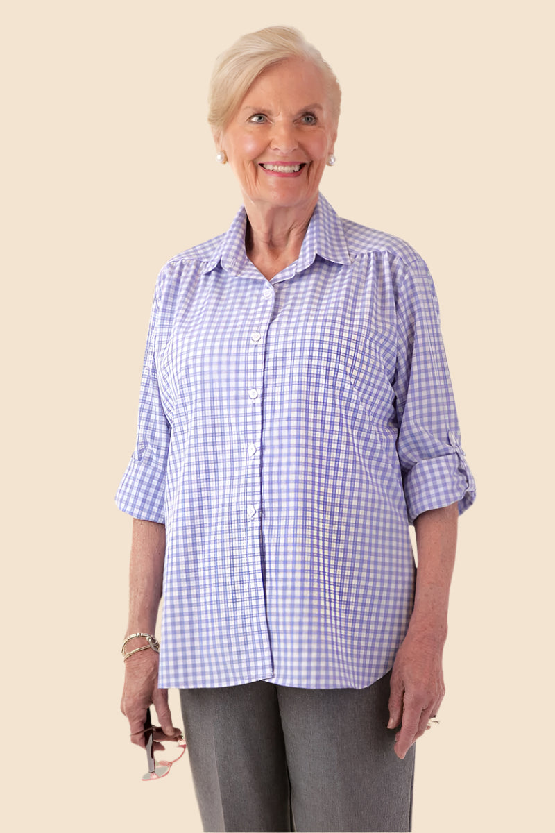 Cotton/Poly Roll Sleeve Blouse With VELCRO® Fasteners for women by Buck & Buck, and available in different sizes. This tops item is part of our blouses collection.