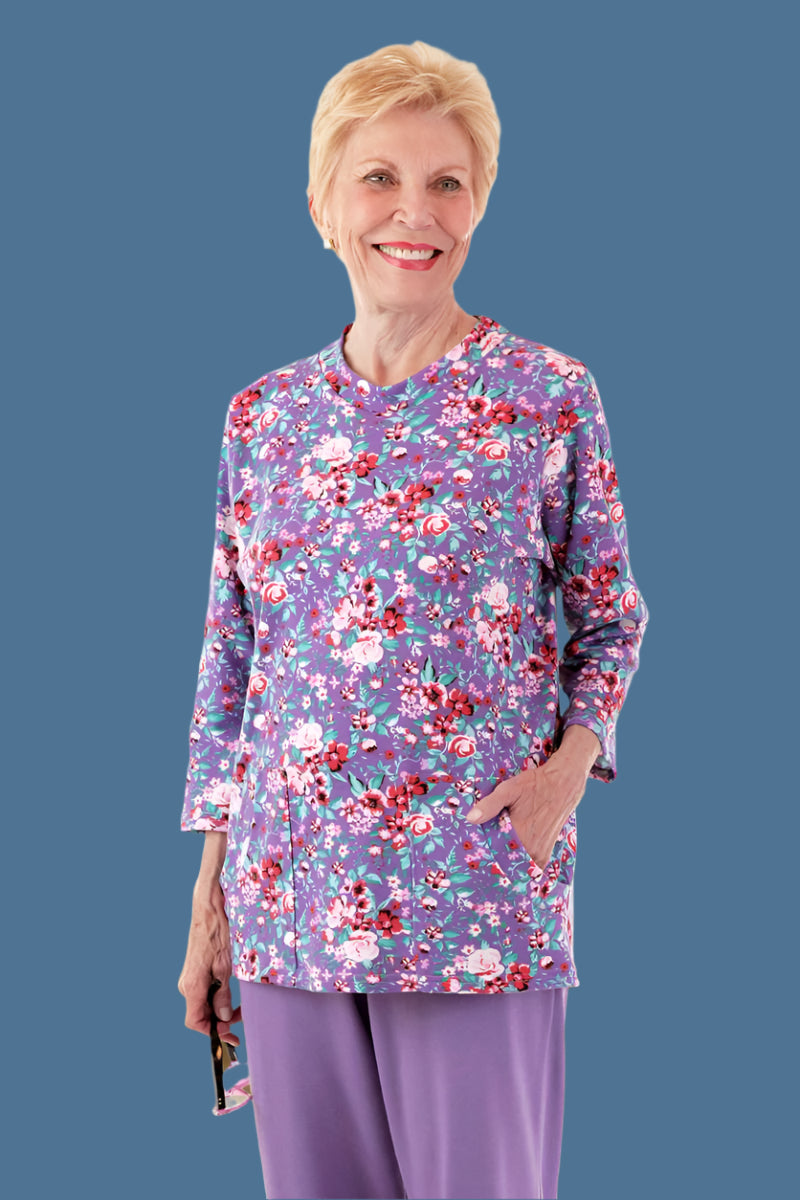 Printed Moon Pocket Wrap Back Top for women by Buck & Buck, and available in different sizes. This tops item is part of our blouses collection.