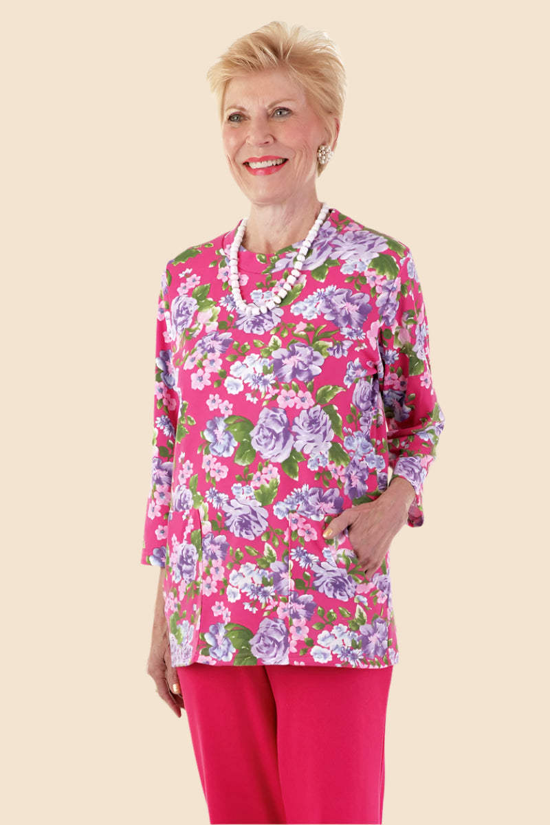 Printed Moon Pocket Wrap Back Top for women by Buck & Buck in Red, and available in different sizes. This tops item is part of our blouses collection.