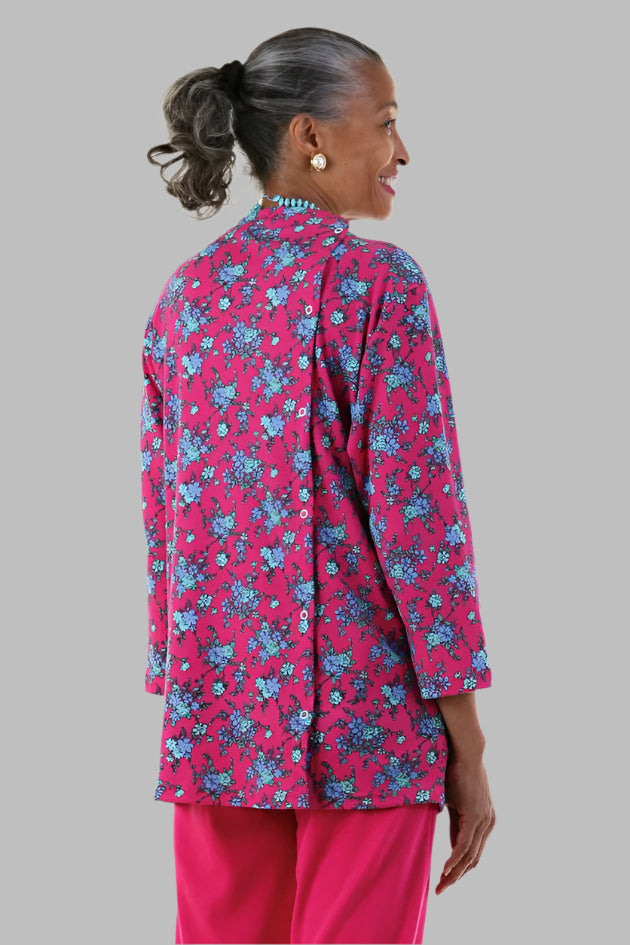 Printed Moon Pocket Wrap Back Top for women by Buck & Buck in Red, and available in different sizes. This tops item is part of our blouses collection.