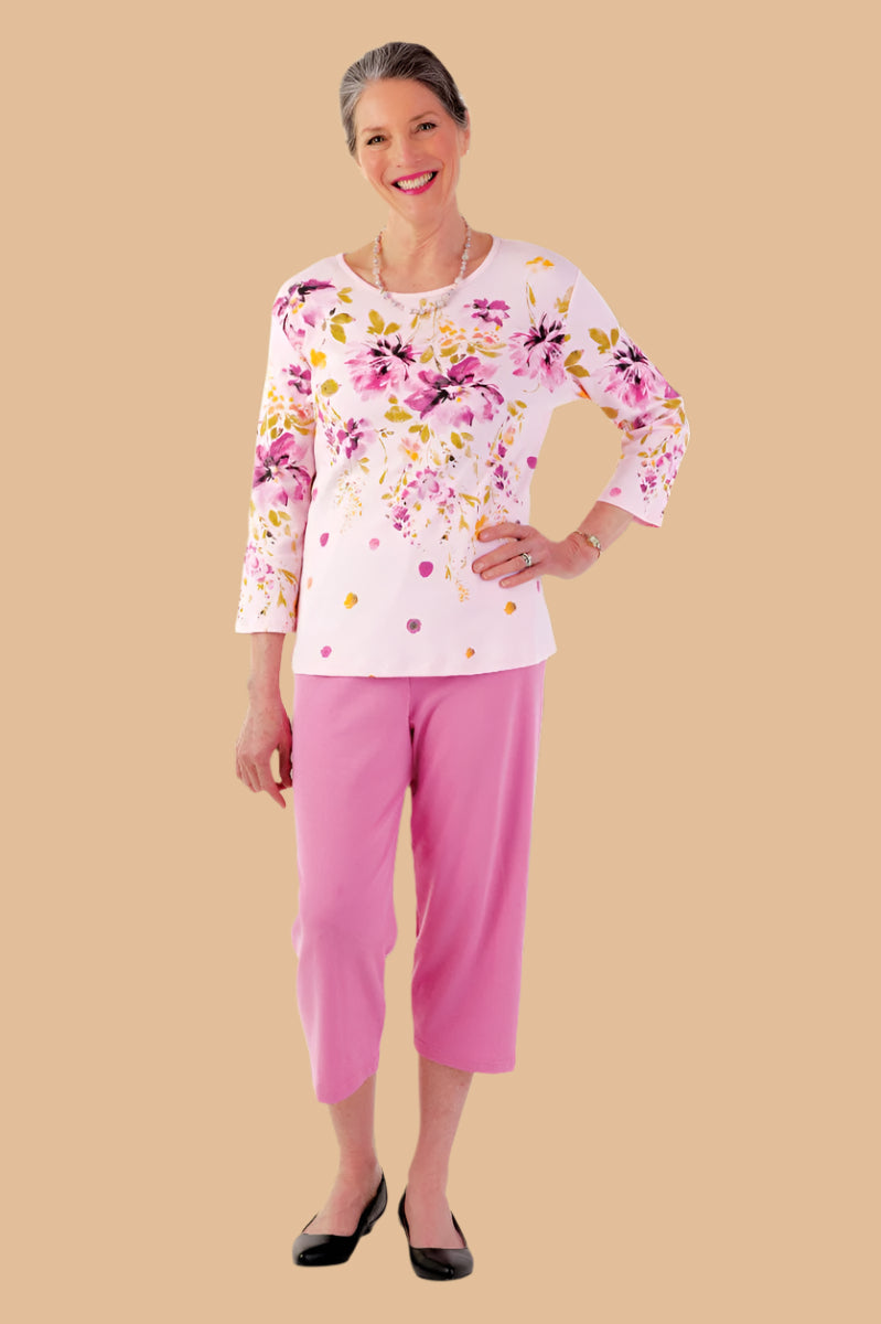 Cotton/Poly Knit Capri Pants for women by Buck & Buck rose, and available in different sizes. This bottoms item is part of our trousers collection.