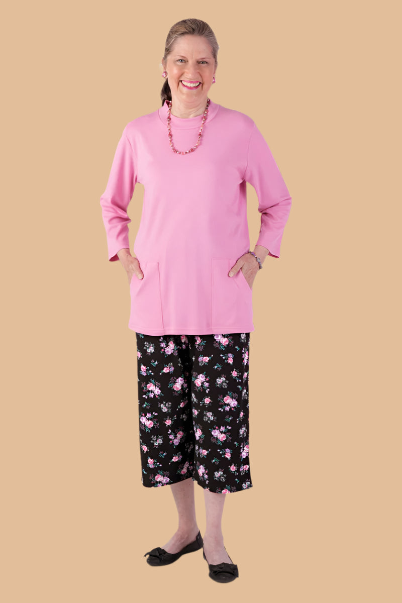Printed Capri Knit Pants for women by Buck & Buck in Black, and available in different sizes. This bottoms item is part of our trousers collection.