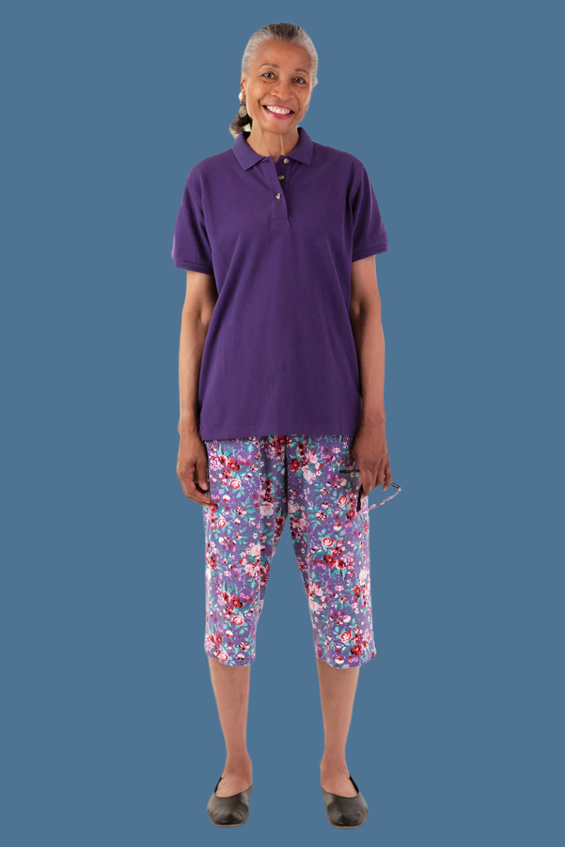 Printed Capri Knit Pants for women by Buck & Buck, and available in different sizes. This bottoms item is part of our trousers collection.