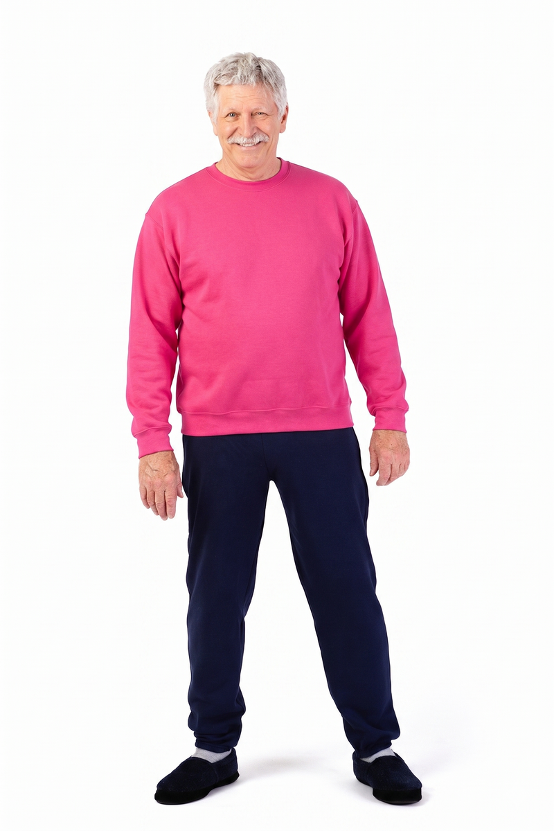 Men's Basic Sweat Top by Jerzees in fuchsia, and available in different sizes. This tops item is part of our sweatshirts collection.