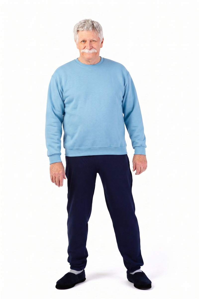 Men's Basic Sweat Top by Jerzees in medium blue, and available in different sizes. This tops item is part of our sweatshirts collection.