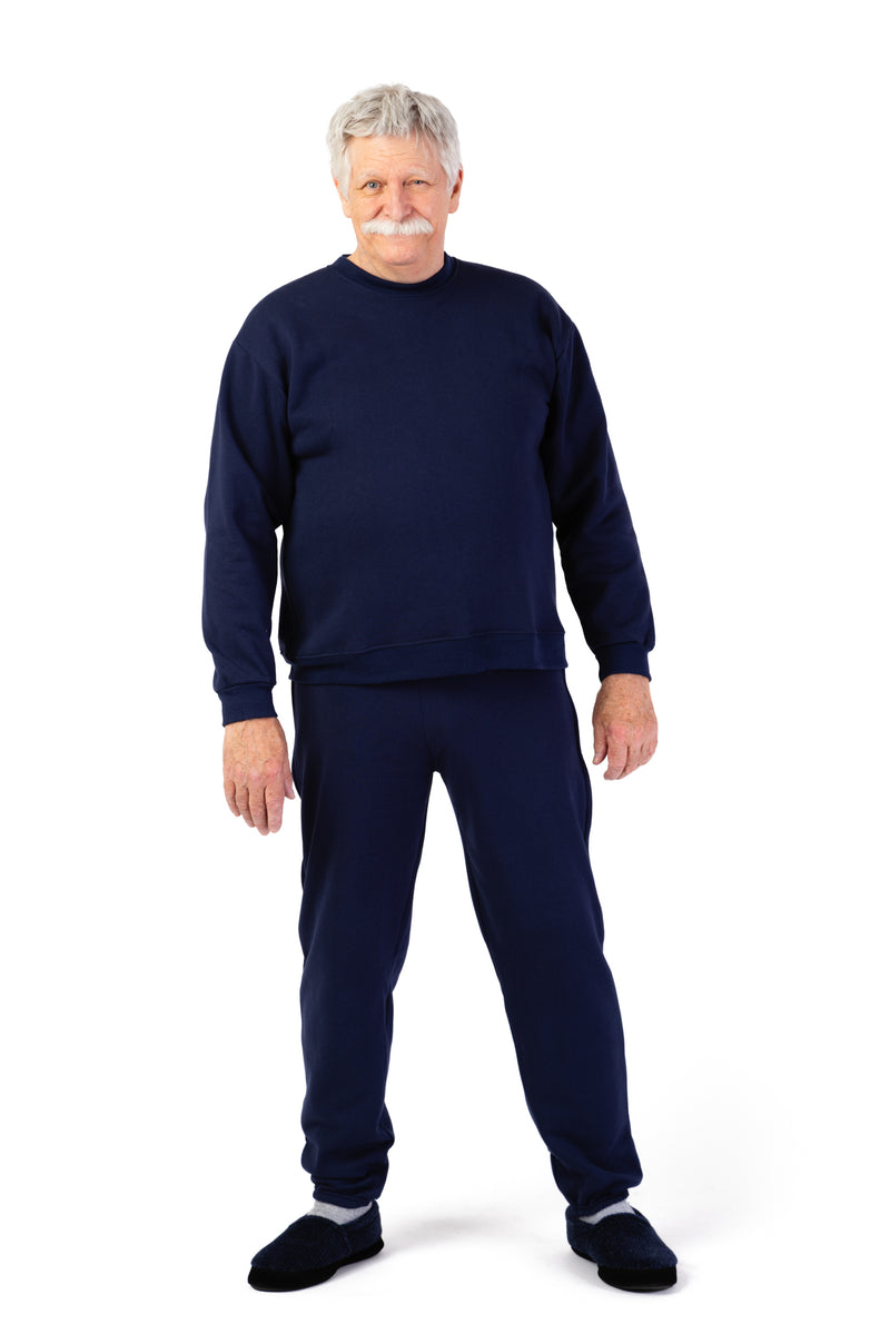 Men's Basic Sweat Top by Jerzees in navy, and available in different sizes. This tops item is part of our sweatshirts collection.
