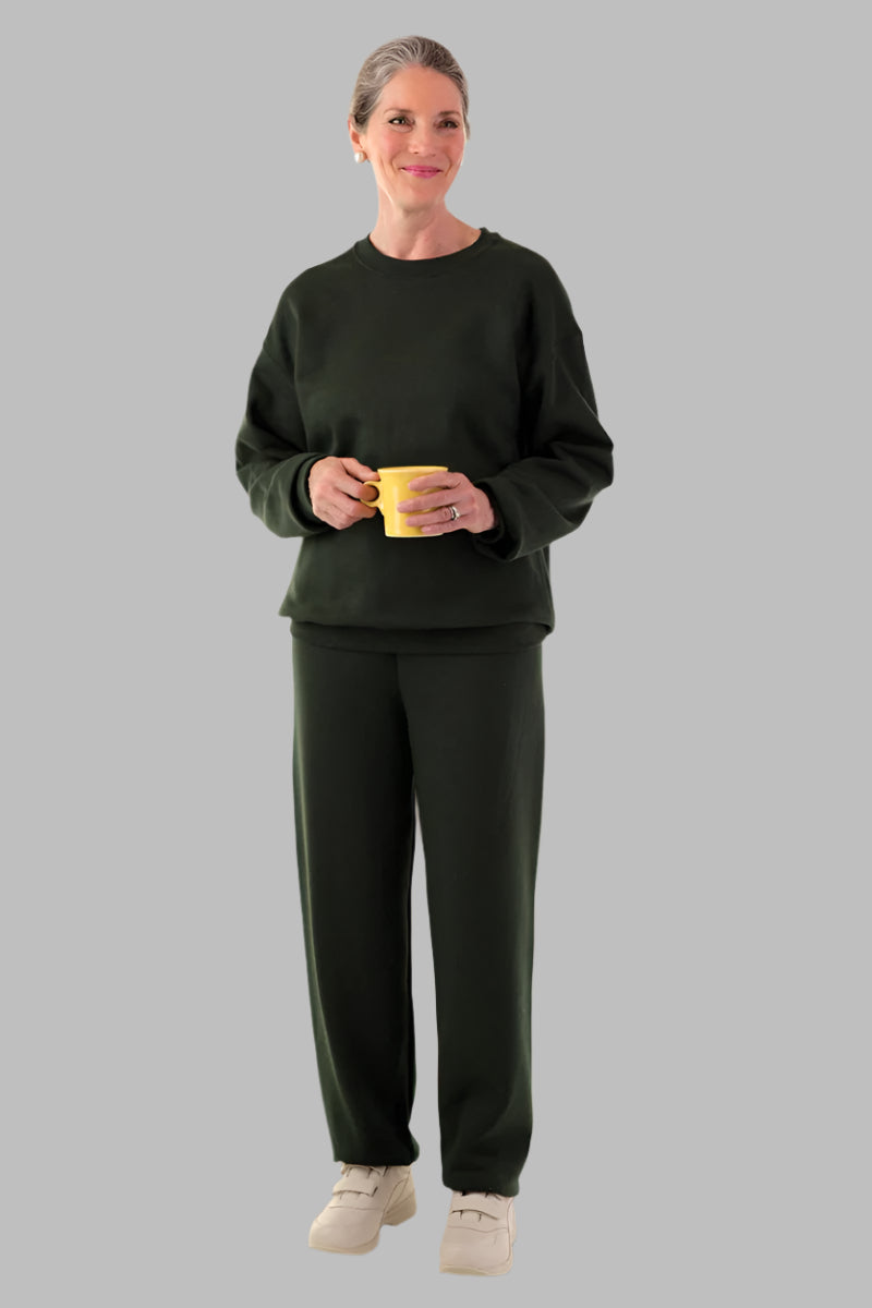 Women's Basic Sweat Top by Buck & Buck in Black, and available in different sizes. This tops item is part of our sweatshirts collection.