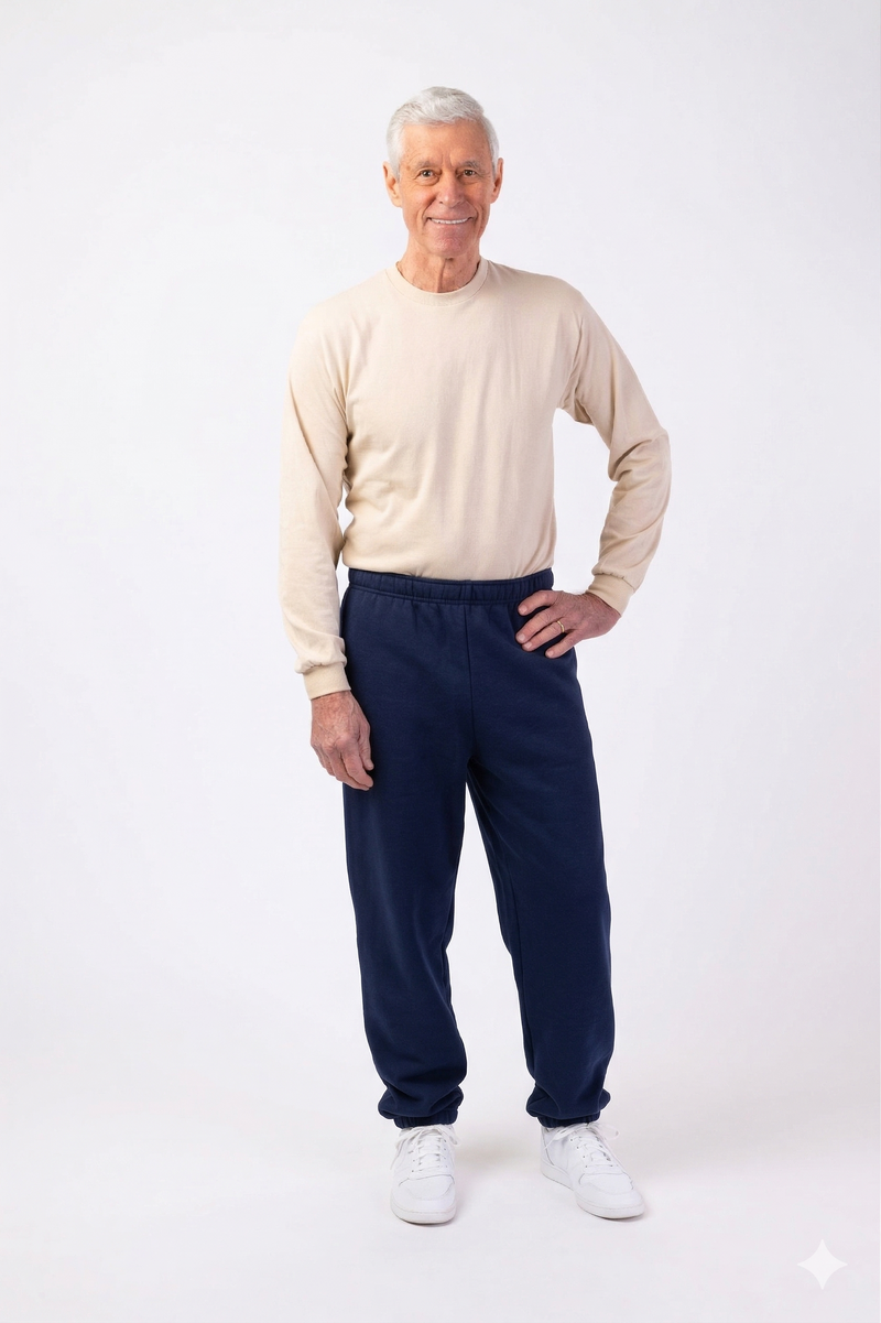 Men's Basic Sweatpants by Jerzees in navy, and available in different sizes. This bottoms item is part of our sweatpants collection.