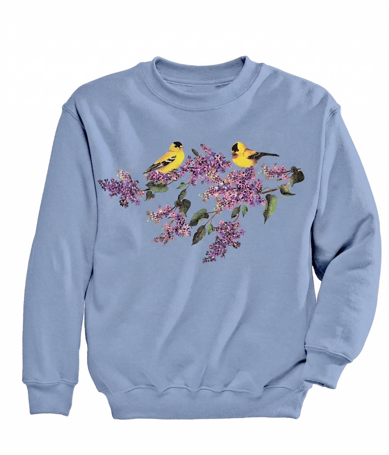 Women's Printed Sweat Top by Buck & Buck in medium blue, and available in different sizes. This tops item is part of our sweatshirts collection.