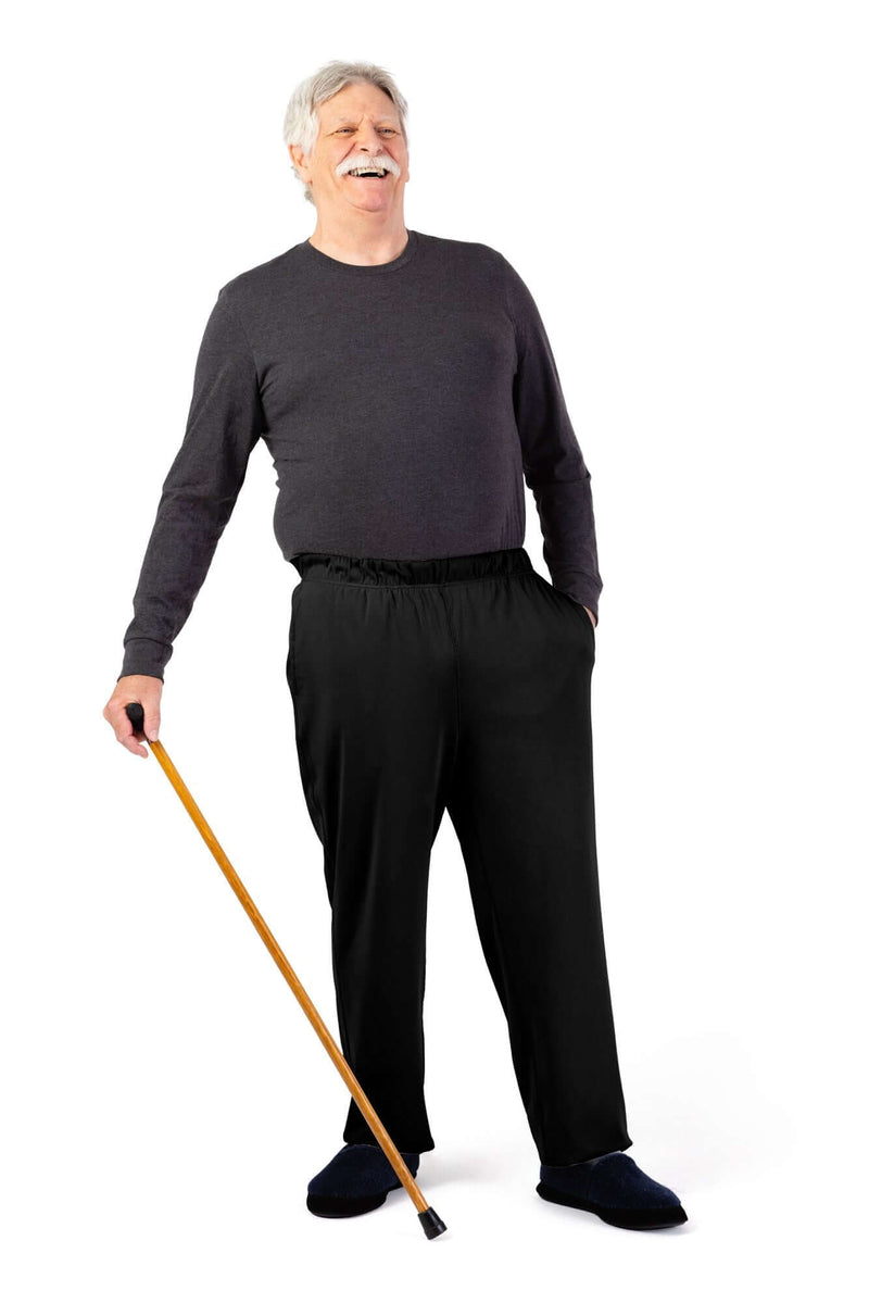 Men's Knit Pants by Buck & Buck in Black, and available in different sizes. This bottoms item is part of our trousers collection.