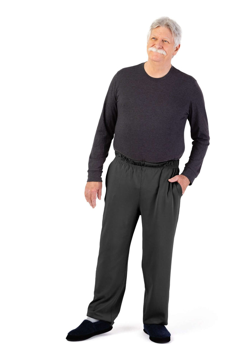 Men's Knit Pants by Buck & Buck in Charcoal, and available in different sizes. This bottoms item is part of our trousers collection.