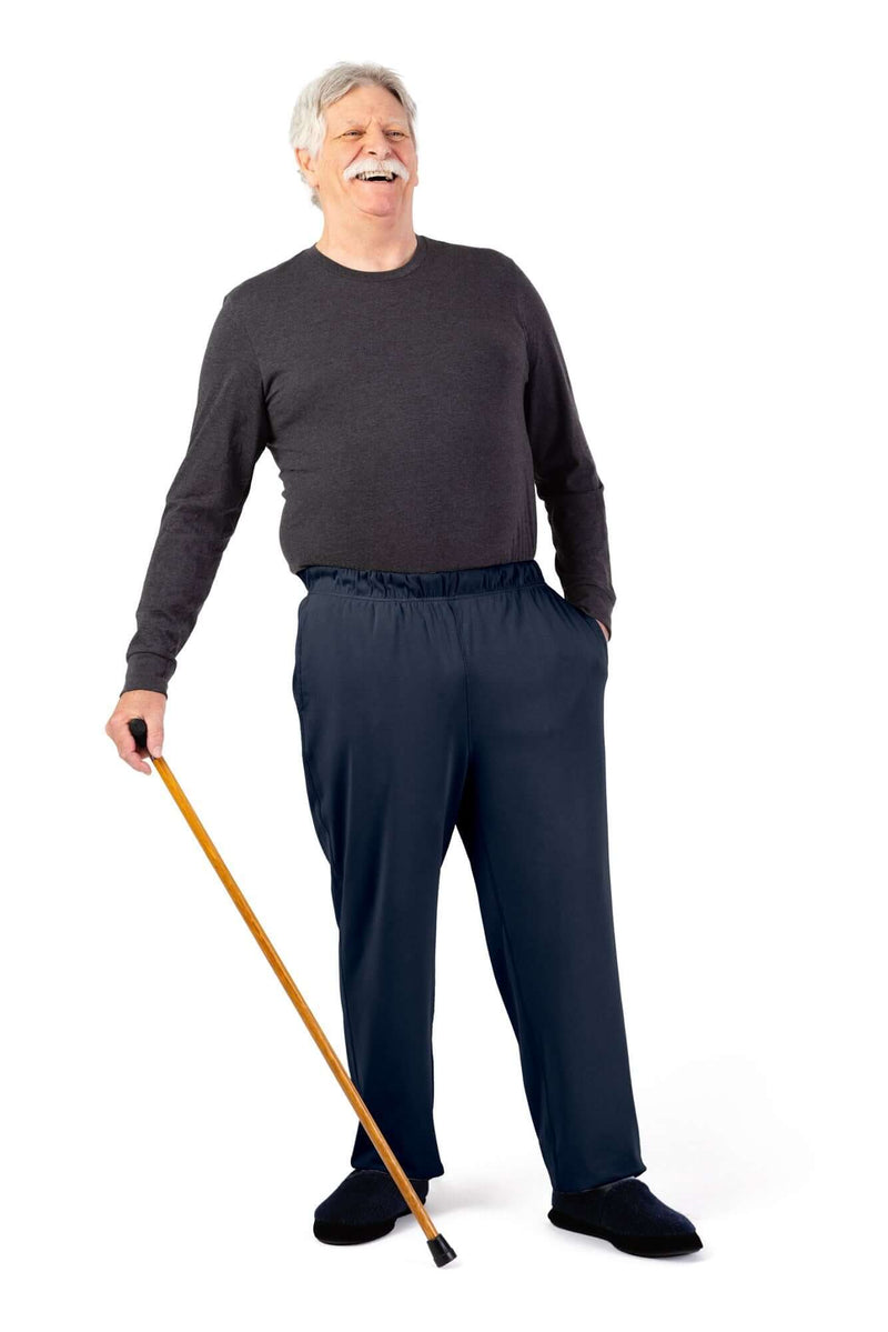 Men's Knit Pants by Buck & Buck in Navy, and available in different sizes. This bottoms item is part of our trousers collection.