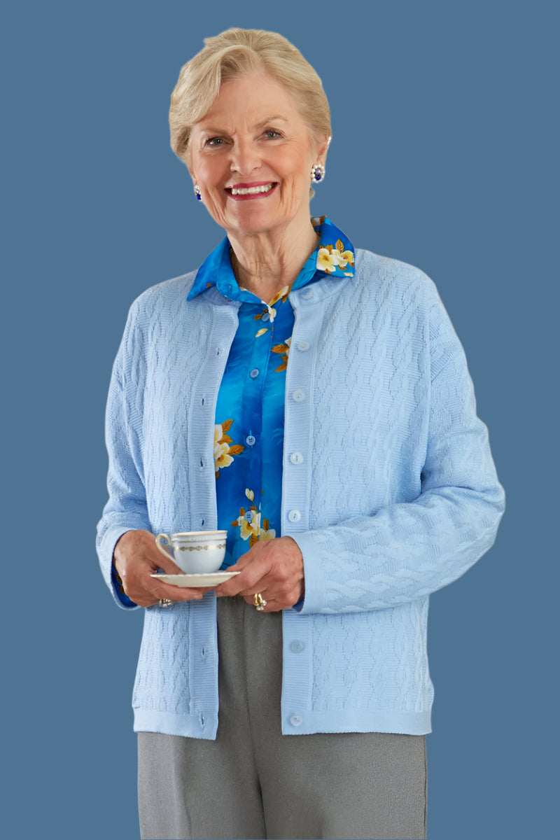 Cardigan Sweater Without Pockets for women by Buck & Buck in White, and available in different sizes. This tops item is part of our cardigans collection.